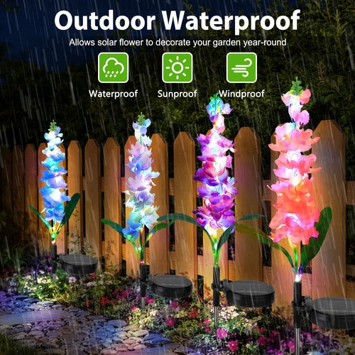 Solar Flower Lights Outdoor Waterproof 4 pieces